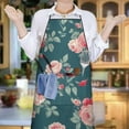 thumbnail image 6 of Pioneer Flower Floral Print Pattern Apron-Garden Aprons for Women with Pockets-Cotton Linen Waterproof Kitchen Cooking Gardening Aprons Adjustable for Kitchen,Cooking,BBQ and Salon 33x27 Inch, 6 of 7