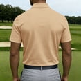 thumbnail image 4 of CCRFTGI Mens Golf Polo Shirts Relaxed Fit Short Sleeve Soft Casual Solid Collared Golf Shirts Khaki S, 4 of 5