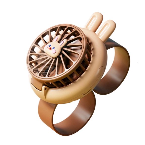 ZELVINN Playful Cartoon Print Wrist Worn Fan 3 Speed Settings USB Charging Ideal for School Camp Travel