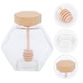thumbnail image 1 of MOKKHNB Clear Glass With Dipper Shape Sealing Pot For Home Kitchen Use For Dispensing And Drizzling Honey, 1 of 6