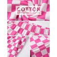 thumbnail image 3 of JWD Women's Checkered Wide Leg Pants Casual Elastic Waist Comfy Loose Fit Trousers with Pockets Pink White Plaid L, 3 of 6