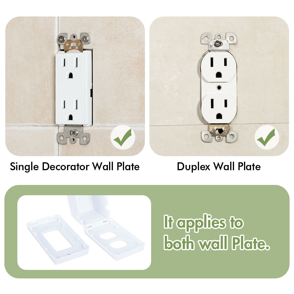 EUDEMON Baby Safety Electrical Outlet Cover Box Childproof Large Plug Cover for Babyproofing Outlets Easy to Install & Use White, Duplex Wall Plate 