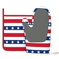 thumbnail image 3 of Kll American Patriotic Stars And Stripes Oven Gloves And Pot Holders Grill Gloves - Oven Gloves And Pot Holders, Non-Slip Cooking Gloves With Recycled Pads, 3 of 9