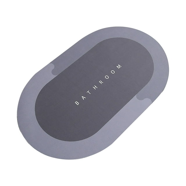 Amdohai Bath Mat 20 x 32 Inch Soft Floor Rug Oval Diatom Mud Non Slip Quick Dry Water Absorbent Shower Rug Machine Washable Bathroom Rug