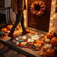 thumbnail image 6 of SLYNSHome Fall Irregular Floor Mat, Cute Sleeping Cat Pumpkin Non-Slip Bath Rug, Soft Washable Seasonal Shaped Carpet Roll Packed For Bathroom Living Room Entryway Decor, 6 of 7