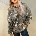 thumbnail image 6 of Xudanell Girls Camo Hoodie Toddler Oversized Hooded Sweatshirt Camouflage Casual Pullover Tops with Pockets Army Green,Size 4-5, 6 of 6