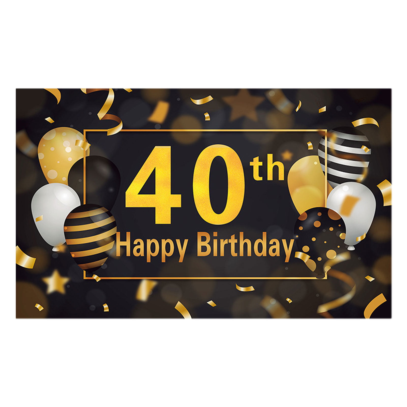 30th Birthday Backdrop Banner Large Black and Gold Happy Birthday Banner Backdrop for Men Women 30th Birthday Party Decorations 70.8 x 43.3 Inch