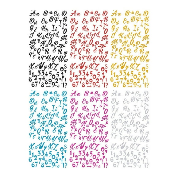 6 pegatinas autoadhesivas para calendario, diario, proyectos, álbumes de recortes letras 2