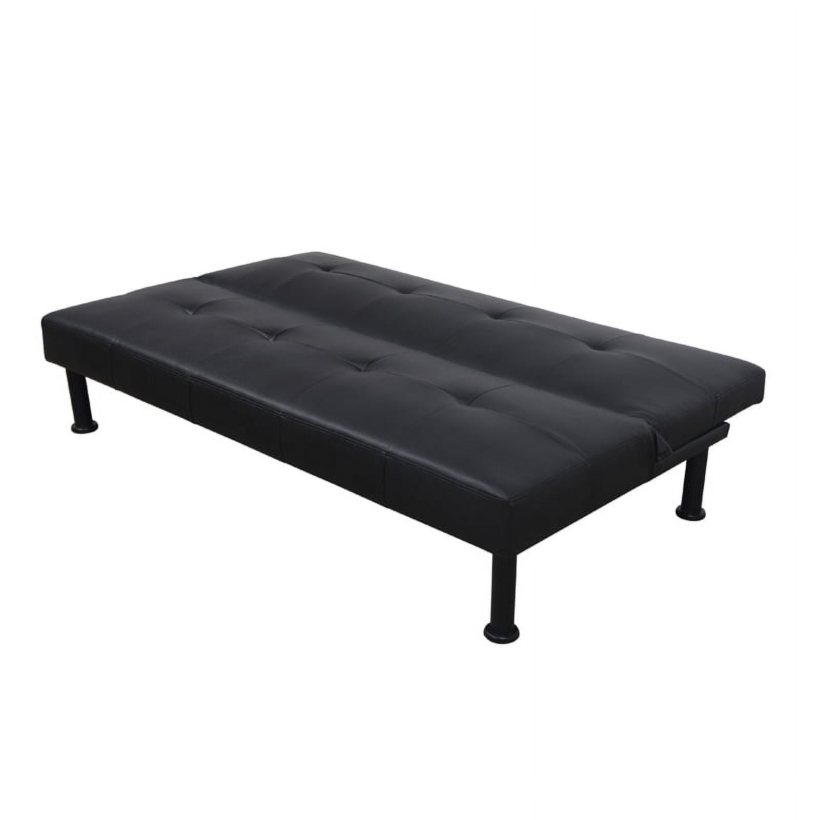 Convertible Futon Sofa Bed Linen Loveseat Adjustable Sleeper Sofa Couch for Living Room Small Apartment,Black
