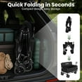 thumbnail image 4 of GVDV Heavy Duty Folding Wagon with Bench Seat – 550lbs/220L Large Collapsible Cart for Beach, Camping, Shopping, Tailgating, Sports & Groceries, Black, 4 of 8