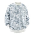 thumbnail image 5 of HOMADLES Mens Crewneck Sweatshirt Graphic Big and Tall Print Pullover Tops Stretch Soft Casual Sweatshirts Blue Size L, 5 of 9