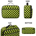thumbnail image 3 of Yellow and Black Checkered Pattern Insulated Lunch Bag Teens,Bento School Lunch Bag for Teens for Work,Picnic or Travel 10.6x7.7x4.3 Inches,12 Can Capacity, 3 of 6