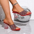 thumbnail image 2 of Wensltd High Heels for Women Summer Open Toe Elegant Dressy Walking Party Evening Heels Comfort Fashion Stylish Shoes Red, 2 of 9