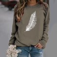 thumbnail image 1 of Lindbes Hauts pour Femmes Mode Manches Longues Chemises Décontractées Imprimées Chandail à Col Rond Chandail Tunique Ample Hauts (Offert en Grande Taille) jusqu'à 65 % de Rabais, 1 of 7