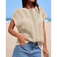 thumbnail image 3 of FreshPretty Sweater Vest Women Crochet Top Cap Short Sleeve Sweater 2026 Spring Summer Knit Shirt Pullover Beach Vacation Outfits, 3 of 9