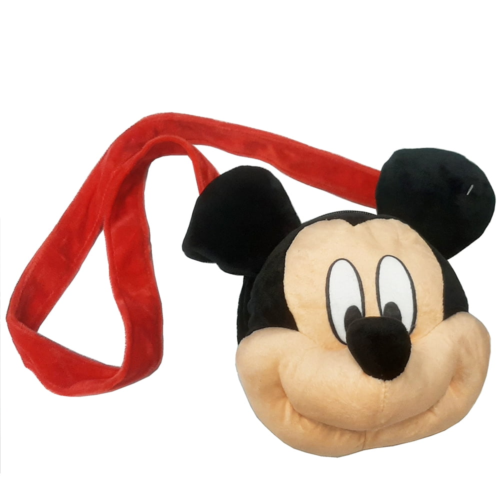 満点の Mickey Mouse Plush Head Shaped Plush Shoulder bag with ぬいぐるみ