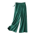thumbnail image 5 of Women's High Waisted Cropped Wide Leg Pants Summer Loose Travel Work, 5 of 9