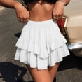 thumbnail image 2 of Fewfanhot Women's Skirts Casual Boho Ruffle Tiered Skorts High Waist Mini Skirts Golf Tennis Shorts, 2 of 7