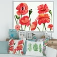 thumbnail image 2 of Designart 'Ancient Red Poppies I' Traditional Framed Canvas Wall Art Print, 2 of 5