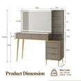thumbnail image 3 of OKD Makeup Vanity Desk with Lights and Mirror, Vanity Table with 5 Drawers and Charging Station for Bedroom,Alder Grey, 3 of 7