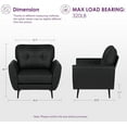 thumbnail image 2 of Coewske 2PCS Faux Leather Modern Accent Chair Comfy Tufted Single Sofa Armchair Home Office Black, 2 of 5