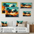 thumbnail image 4 of Designart "Vibrant Palm Trees IV" Modern Landscape Beach Canvas Print, 4 of 5