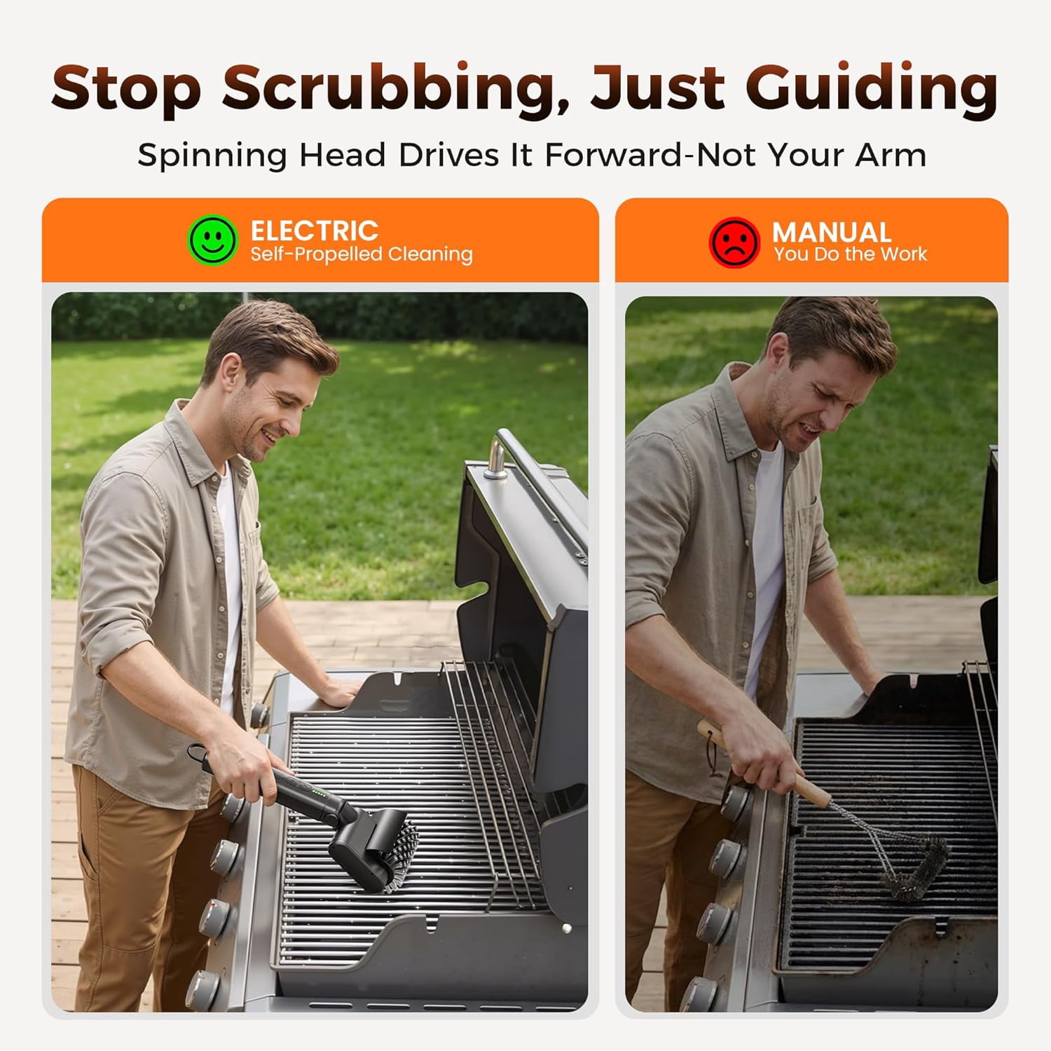 Electric Grill Brush for Outdoor, 2026 TikTok BBQ Grill Cleaner with 3 Heads, 3-Speed & Angle Adjust Cordless Rotary Grill Brush, 150Mins Runtime Grill Cleaning Brush for Barbecue Grates
