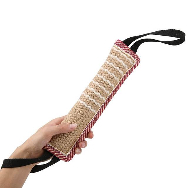Dog Bite Tug Toy, Dog Tug Toy, Cotton And Linen Beige 11.8x2.8inch For Large Dogs For Medium Dogs