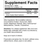 Nature's Blend Oyster Shell Calcium 500 mg 100 Tabs