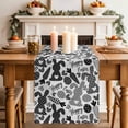 thumbnail image 2 of Table Runner 72 Inches Long for Kitchen Dining, Happy Easter Dresser Scarf Farmhouse, Dining Table Decorations for Wedding/Parties, Rabbits Eggs Carrots Black Gray Plaid 13 x 72 In, 2 of 8