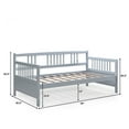 thumbnail image 2 of Gymax Twin Size Wooden Slats Daybed Bed Sofa Support Platform Sturdy W/Rails Grey, 2 of 10