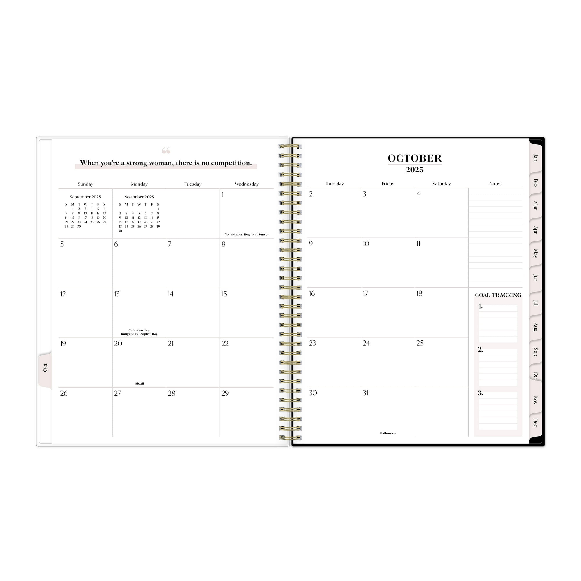 Bossbabe for Blue Sky Monthly Weekly Large Planner (8.5" x 11") Maria Dark 15-Month October 2025 - December 2026