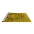 thumbnail image 2 of Ahgly Company Machine Washable Indoor Square Medallion Yellow Traditional Area Rugs, 7' Square, 2 of 4