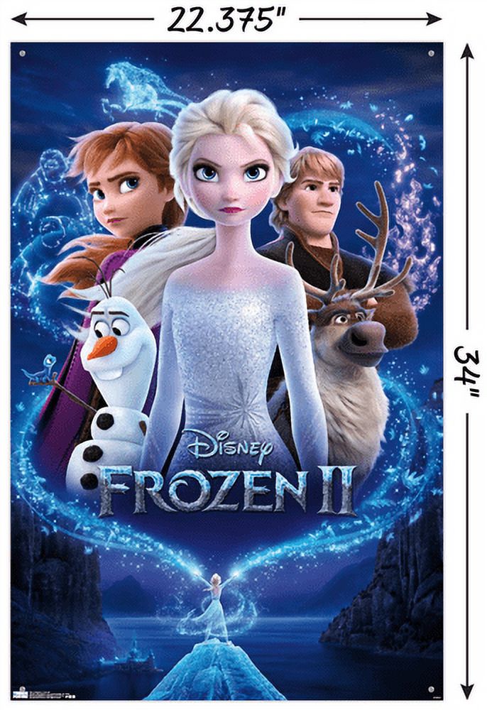 Disney Frozen 2 - Key Art Wall Poster with Push Pins, 22.375" x 34"