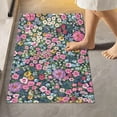 thumbnail image 2 of SKYSONIC Bath Mats Toiletry Mat Dense Flower Print, Fluffy Plush Absorbent Bath Rugs Carpet with Non Slip Bottom for Bathroom Floor Toilet Tub and Shower, 2 of 7
