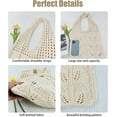 thumbnail image 2 of Crochet Bags for Women Summer Beach Tote Bag Aesthetic Tote Bag Hippie Bag Knit Bag, 2 of 7