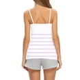 thumbnail image 4 of ZQGJB Summer Sleeveless Spaghetti Strap Tank Tops for Women Dressy Casual Striped Color Block Print Camisole Vest Loose Fit Tunic Blouse Purple M, 4 of 6