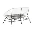 thumbnail image 4 of Linon Tallie Outdoor Loveseat Handwoven Wicker Roping Steel Frame in White, 4 of 10
