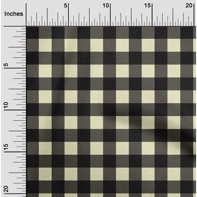 oneOone Cotton Flex Fabric Gingham Check Decor Fabric Printed BTY 40 Inch Wide
