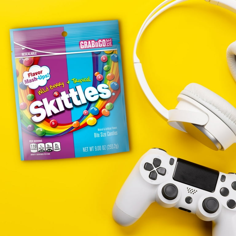 Skittles Wild Berry and Tropical Flavor Mash-Ups Chewy Candy, 9 oz