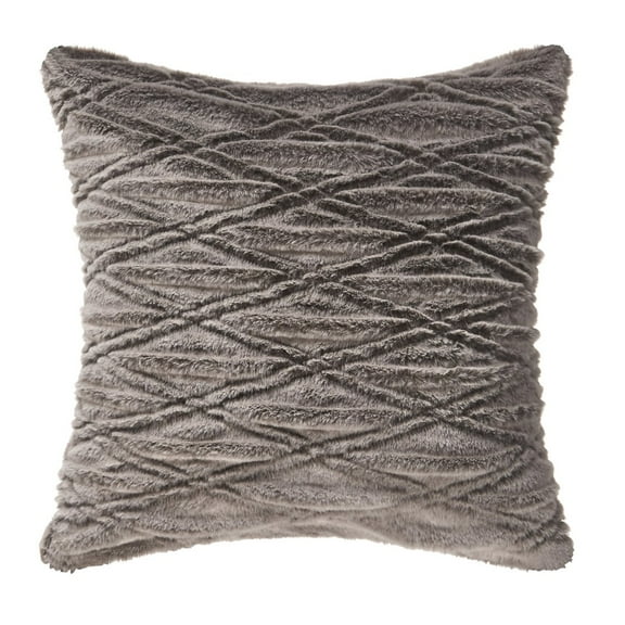 Better Homes & Gardens Diamond Ruched Faux Fur Pillow, 20'' X 20''