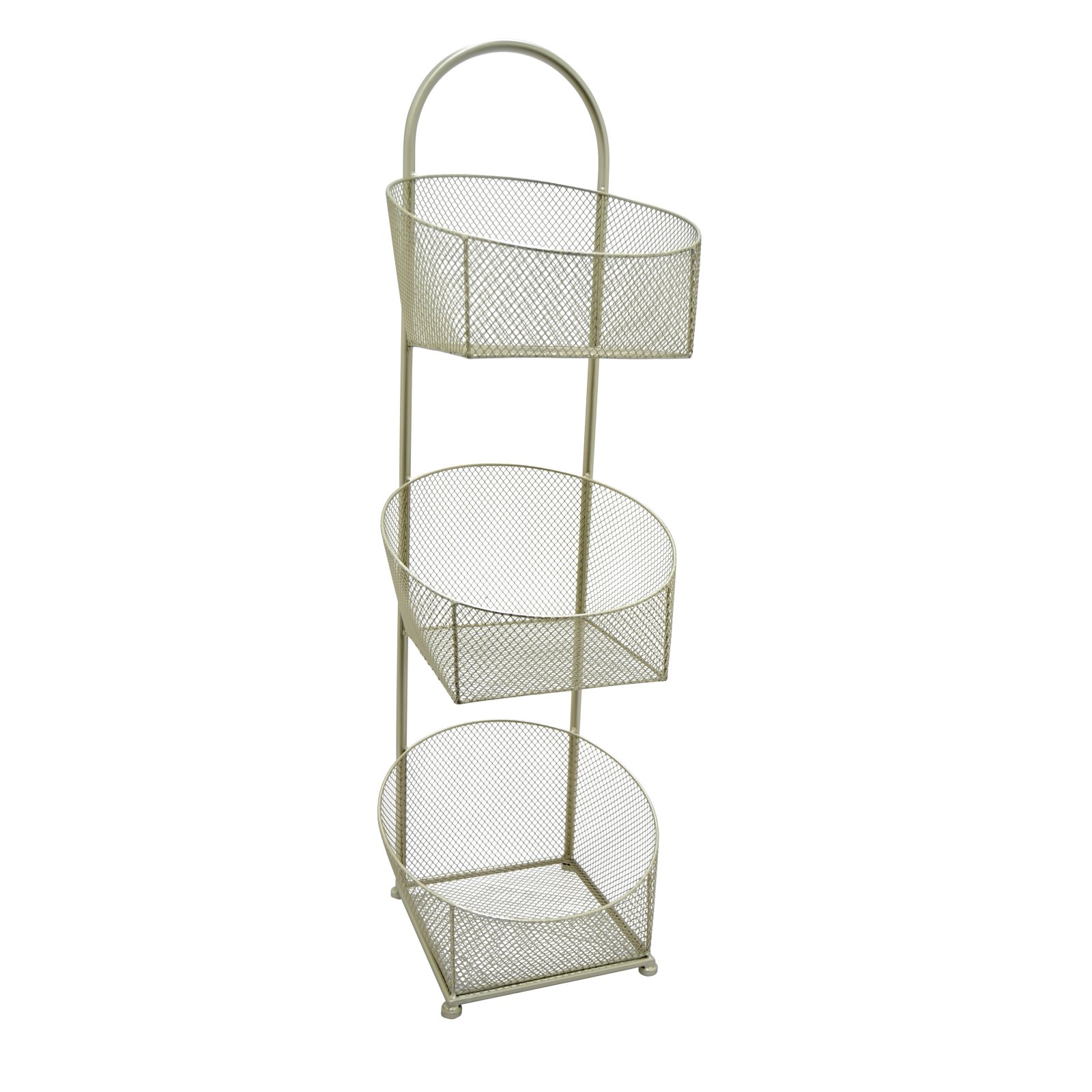 Three Hands 3 Tier Round Wire Basket Storage Rack BrickSeek