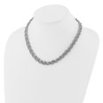 thumbnail image 4 of Auriga Fine Jewelry 925 Sterling Silver Rhodium-plated Rope Link Fancy Necklace for Women 18.5", 4 of 6