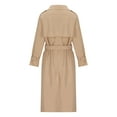 thumbnail image 4 of Black and Friday Clothing Sales Idoravan Trench Coats for Women Plus Size Clearance Women's Solid Color Lapel Pocket Long Jacket Cardigan Jacket Khaki L, 4 of 7