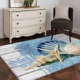 thumbnail image 3 of Area Rugs 2.7'x5', Blue Coastal Starfish Carpet for Living Room Bedroom Dining Room, Vintage Wooden Nautical Coral Summer Throw Kitchen Rugs Non Slip Washable Rectangle Indoor Outdoor Rugs, 3 of 8