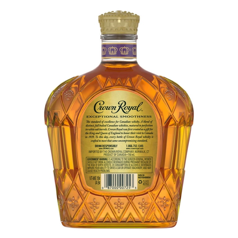 Canadian mL, 40% Luxe ABV Crown Royal Whisky, De Blended 750 Fine