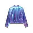 thumbnail image 6 of inlzdz Mens Shiny Metallic Bomber Jackets Zip Up Outerwear for Disco Party Blue XXL, 6 of 7