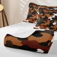 thumbnail image 4 of Manfei Minimalst Camouflage Quilt Full, Old Fashion Camo Full Bedspread Sets, Coral, 3pcs, 1 Coverlet and 2 Pillowcases, 4 of 7
