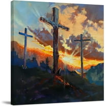 Christian Cross Wall Art, Jesus Religious Wall Art Wall Decor Christian Canvas Painting Print Artwork Modern Home Decor Framed for Living Room church Bedroom Bathroom 12"X12"