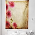 thumbnail image 1 of Floral Tapestry, Retro Flowers on Old Grunge Paper Background Nostalgic Background Bouquet Print, Fabric Wall Hanging Decor for Bedroom Living Room Dorm, 5 Sizes, Sand Brown Pink, by Ambesonne, 1 of 1